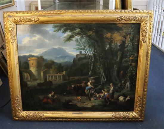 Attributed to Jacob Van Huchtenburg (1647-1733) and other hands The Vineyard (Exhibited in 1847 at the Royal Irish Art Union) 29.25 x 3